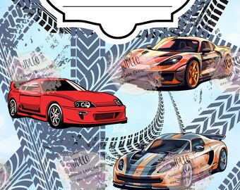 Cars composition cover PNG, Canva Editable composition cover design One design/editable notebook cover/ Boys composition notebook design