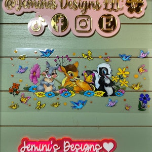 UV DTF 16 oz Glass can Ready to apply|  Dear, skunk/ Rabbit  | uvdtf wrap | Permanent decal | No heat needed | Waterproof