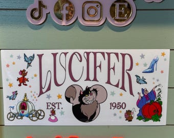 Evil cat Lucifer/ 1959-Cinder girl/fairy godmother /carriage uvdtf wrap | Permanent decal | Waterproof
