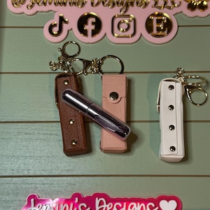 Mini perfume atomizer case faux leather / perfume bottle for travel/ purse/backpack or pocket.  Holds 5ml aluminum perfume bottle