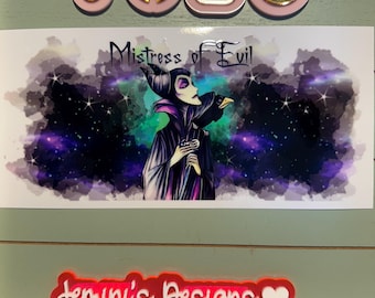 Villainess uvdtf 16oz or 20oz  uvdtf cup wrap ready to press/Mistress of evil | horned villainess with wings| uvdtf cup wrap