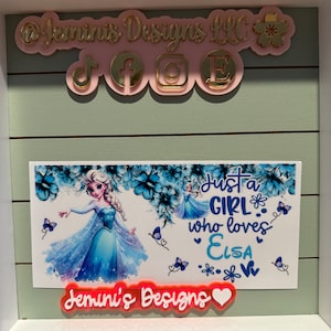 UV DTF Ready to press|  Cartoon Freeze Princess /just a girl who loves uvdtf  | uvdtf wrap | Permanent decal | No heat needed | Waterproof