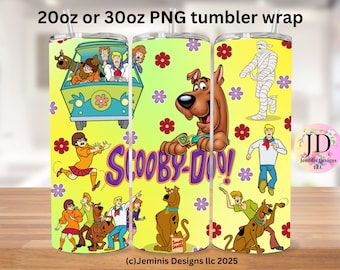Mystery hound and friends PNG file design for tumbler sublimation.Mystery team, crime fightersWill fit 20 or 30oz tumblers.  Digital files