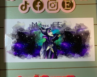 Villainess uvdtf 16oz or 20oz  uvdtf cup wrap ready to press/Mistress of evil | horned villainess with wings| uvdtf cup wrap