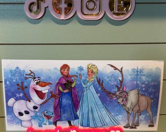 Cartoon Freeze Princess /princess and snowman uvdtf  | uvdtf wrap | Permanent decal | No heat needed | Waterproof