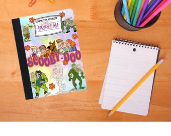 Mystery hound and friends PNG file design for composition notebook cover, digital design, digital file, notebook cover, hound and firends
