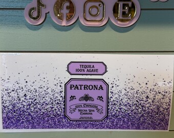 Patrona purple 100% chingona | uvdtf wrap | Permanent decal | No heat needed | Waterproof material