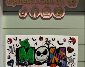 UV DTF night mare MOM Ready to press|  nightmare jack - oogie  | uvdtf wrap | Permanent decal | No heat needed | Waterproof