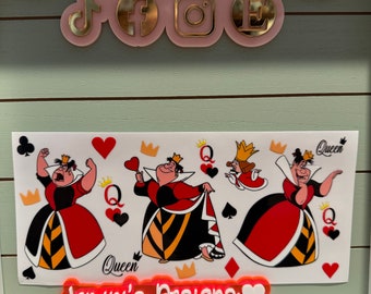 Cartoon evil queen uvdtf fits 16oz or 20oz  uvdtf cup wrap ready to press | villainess/ evil queen/ hearts| uvdtf cup wrap