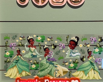 Ready to press|  uvdtf wrap Beautiful Princess & frog in the bayou | uvdtf wrap | Permanent decal | No heat needed | Waterproof