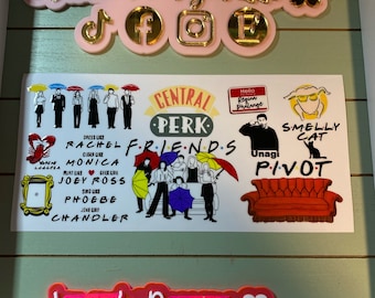 UV DTF 16 oz Glass can Ready to press|  central perk coffee place|. Friends  | uvdtf wrap | Permanent decal | No heat needed | Waterproof