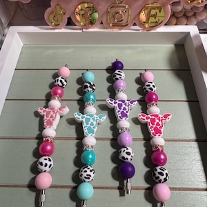 Cow Tumbler charm accessory, tumbler cow bead charm, beaded tumbler charm, tumbler handle charm, western tumbler cup charm