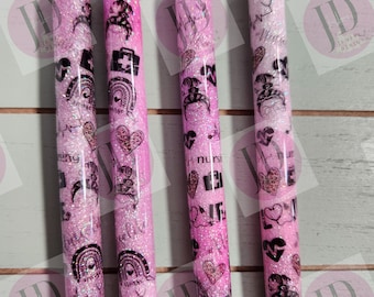Nurse Life Glitter Pens, Glitter Gel Pens- Soft Pink ombre Glitter nurse life glitter pen/RE-FILLABLE. Please choose 1-4.  One pen for price