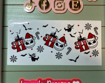 UV DTF  Ready to press|  Christmas Ho Ho nightmare jack   | uvdtf wrap | Permanent decal | No heat needed | Waterproof