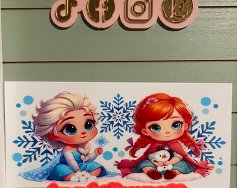 UV DTF Ready to press|  Cartoon Princess uvdtf  | uvdtf wrap | Permanent decal | No heat needed | Waterproof