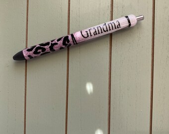 Grandma leopard  Glitter Pens, Glitter Gel Pens- glitter ombre pen/grandma glitter pen/teal/green