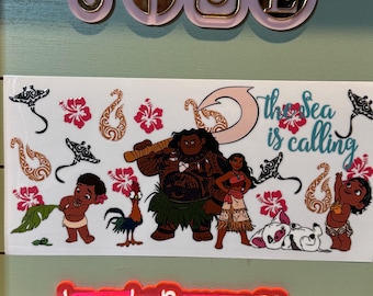 Island princess the sea is calling | Demi God| pig/ rooster /traveler uvdtf  | uvdtf wrap | Permanent decal | No heat needed | Waterproof