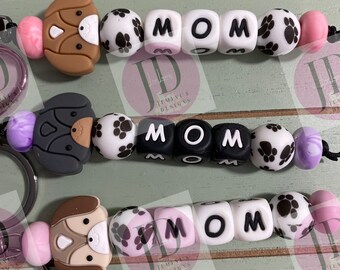 Ready to Ship Adorable puppy/dog beaded Keychain/beaded mini Keychain & dog/dangle Keychain/puppy keychain