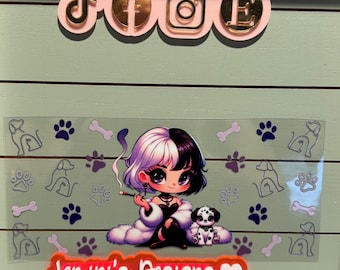 Ready to press|  uvdtf wrap spotted dogs cartoon Villainess / dog bone wrap | Permanent decal | No heat needed | Waterproof