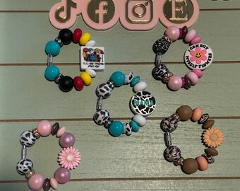 Tumbler charm accessory, tumbler bead charm, beaded tumbler charm, tumbler handle charm, tumbler cup charm