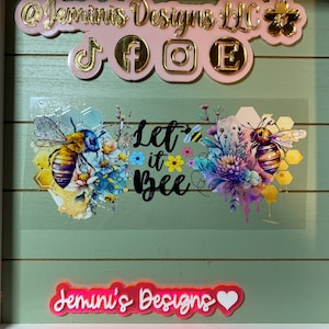 UV DTF 16 or 20 oz Glass can Ready to Apply |Let it bee/ bee wrap | uvdtf wrap | Permanent decal | No heat needed | Waterproof material