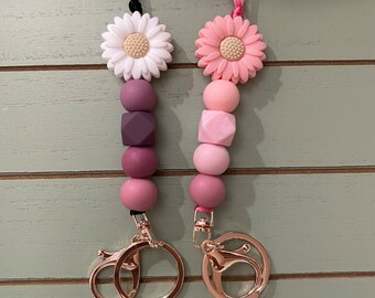 Silicone Sunflower lanyards /Custom Bead lanyards//Bead lanyard/bead badge holder /bead Keychain