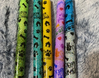 Stay Pawsitive Dog Glitter Pens, Glitter Gel Pens-Different colors to choose from. Only one pen for the list price