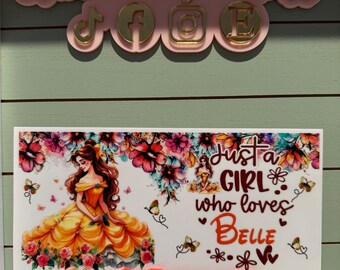 UV DTF  Ready to press/ just a girl who loves/ princess uvdtf  | uvdtf wrap | Permanent decal | No heat needed | Waterproof