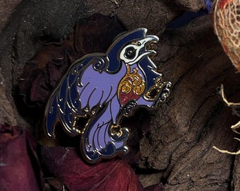 The Raven hard enamel glitter pin, Edgar Allen poe, gothic, tell tale heart, literature
