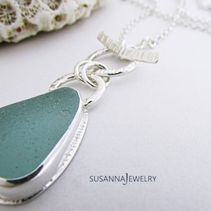 Sea glass necklace. Sterling silver necklace. Bezel sea glass. Maine jewelry. Sea glass pendant. Sea glass jewelry. Beach glass necklace