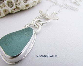 Sea glass necklace. Sterling silver necklace. Bezel sea glass. Maine jewelry. Sea glass pendant. Sea glass jewelry. Beach glass necklace