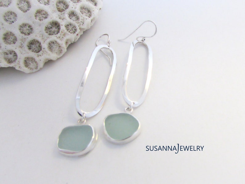 Sea Glass Earrings. Sea Glass Jewelry. Maine Jewelry.sterling Etsy