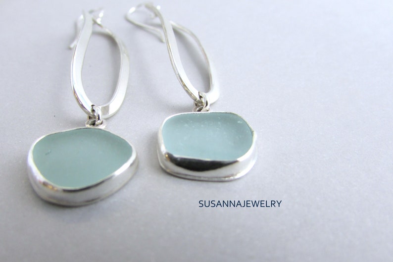 Sea Glass Earrings. Sea Glass Jewelry. Maine Jewelry.sterling Etsy