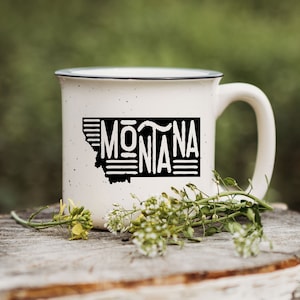 Funky Montana Speckled Ceramic Campfire Coffee Mug