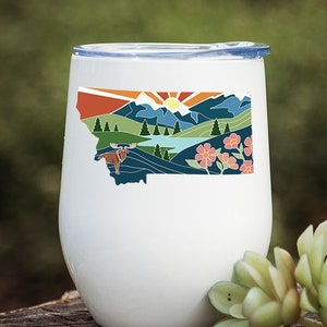 Montana Illustration Wine Tumbler
