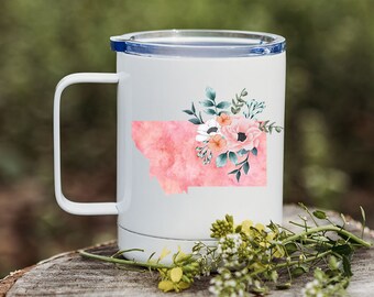 Montana Floral Tie-Dye Coffee Tumbler