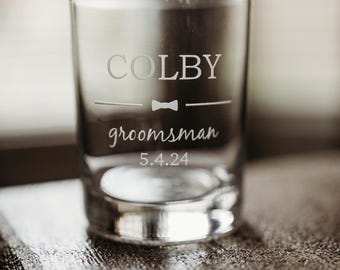 Groomsmen Whiskey Glasses, Groomsmen Gift Idea, Engraved Old Fashion, Personalized Groomsmen Gift, Best Man Gift, Gift for Men, Gift for Him