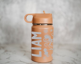 Personalized Water Bottle, Kids Water Bottle, Name Water Bottle, Back to School, Stainless Steel Water Bottle, Marine Water Bottle Kid