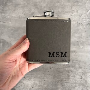 Personalized Flask, Flask Gift For Men, Groomsmen Gifts, Dad Gifts, Custom Flask, Engraved Leather Flask, Bachelor Party Gifts