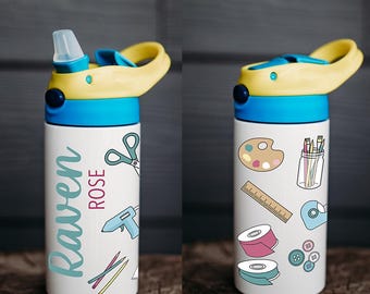 Personalized water bottle, kids water bottle, kid name water bottle, Back to school gift, personalized kids cup, kids tumbler, kid cup