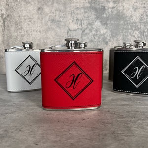 Personalized Flask, Flask Gift For Men, Groomsmen Gifts, Dad Gifts, Custom Flask, Engraved Leather Flask, Bachelor Party Gifts