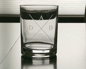 Dad whiskey glass - Father's Day Gift - Dad etched whiskey glass - gift for him - new dad gift - etched whiskey glass