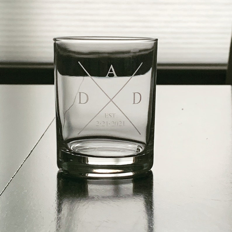 Dad Whiskey Glass Father's Day Gift Dad Etched Whiskey Etsy