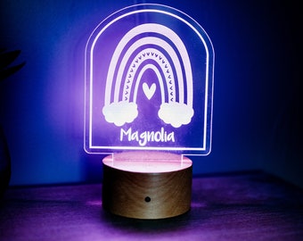 Kids night light, personalized night light, custom name night light, baby shower gift, Rainbow night light, Nursery Decor, newborn gift