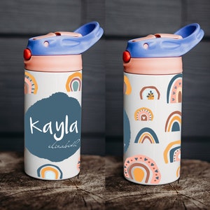 Personalized water bottle, kids water bottle, kid name water bottle, rainbow water bottle, personalized kids cup, kids tumbler, kids cup