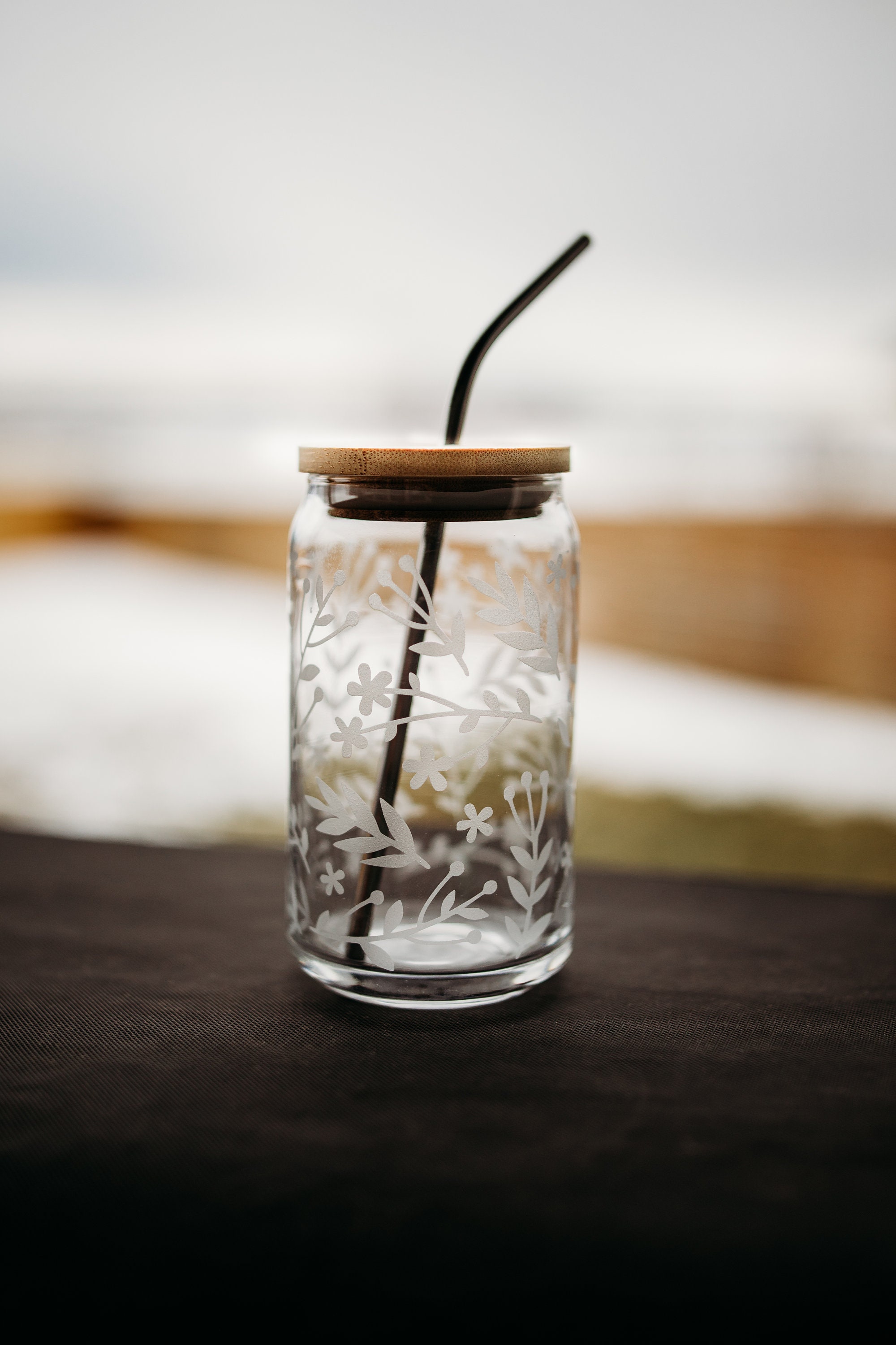 Beer Can Glass Bamboo Lids, Glass Straws, Metal Straws, Iced Coffee  Glasses, Beer Can Glasses, Glass Cup Accessories