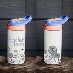 Personalized water bottle, kids water bottle, kid name water bottle, daffodil water bottle, personalized kids cup, kids tumbler, kids cup