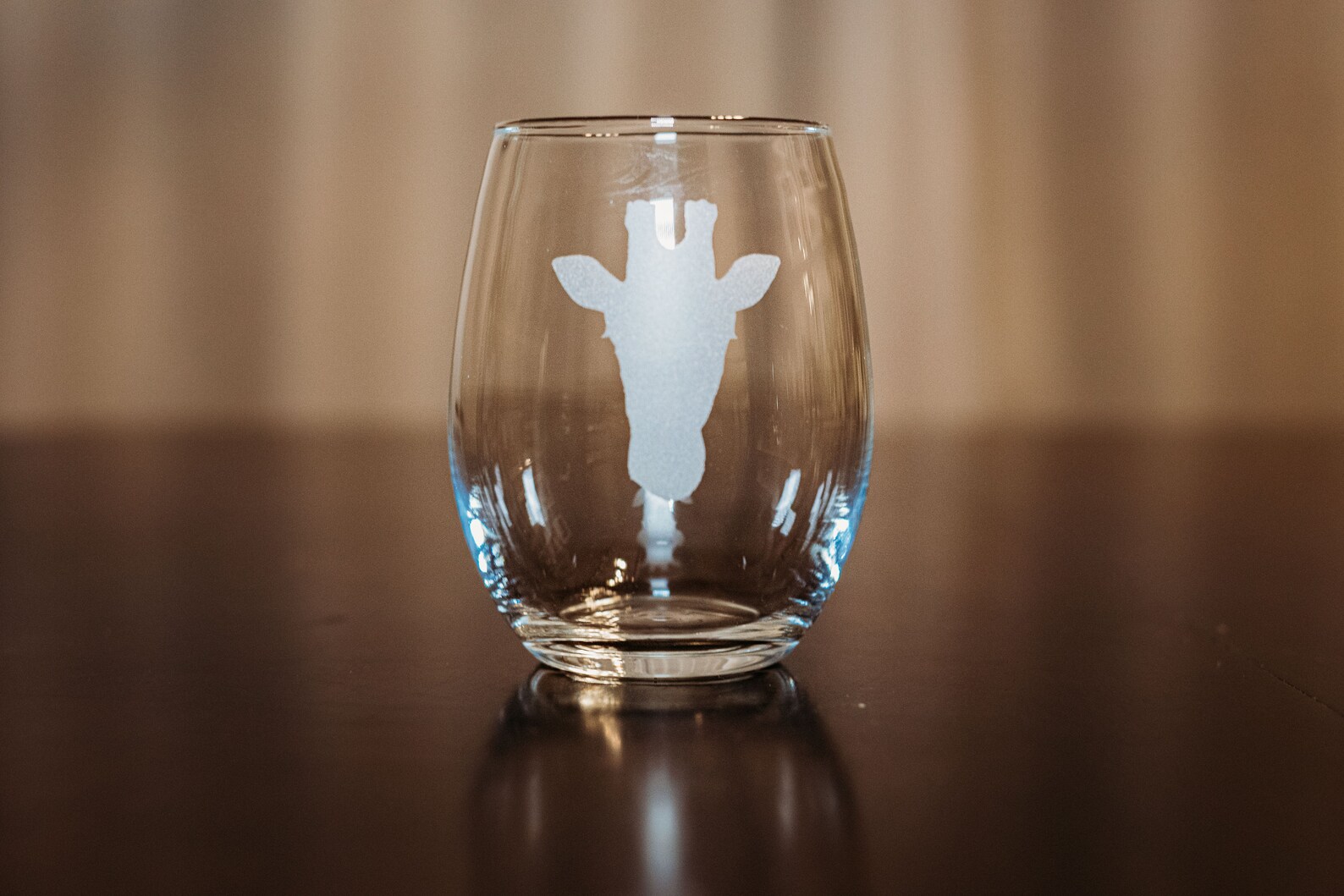 Animal Etched Wine Glass Etched Wine Glass Animal Head Etsy