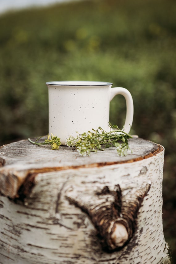 Campfire Etched Glass Coffee Mug