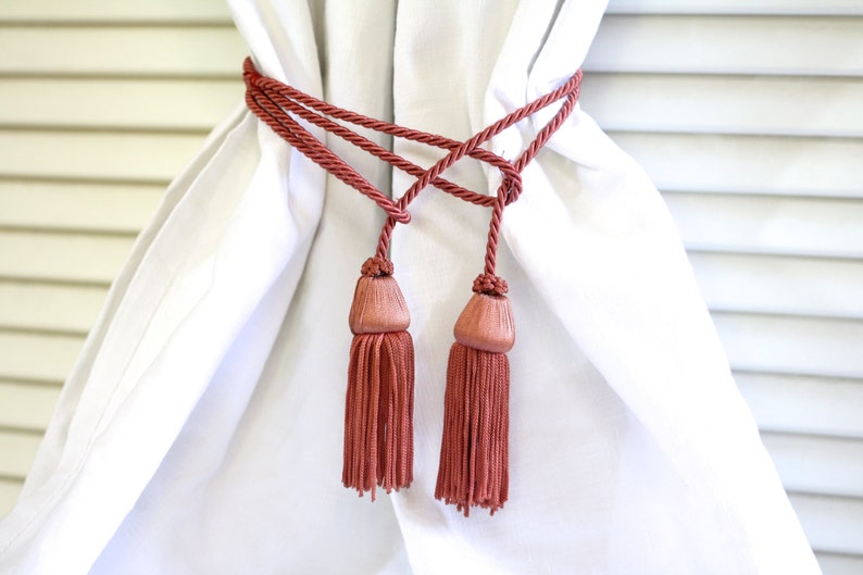 French pair curtain tieback French pair curtain tiebacks French drapery tie back French vintage holbacks Pair tieback. Double tassels